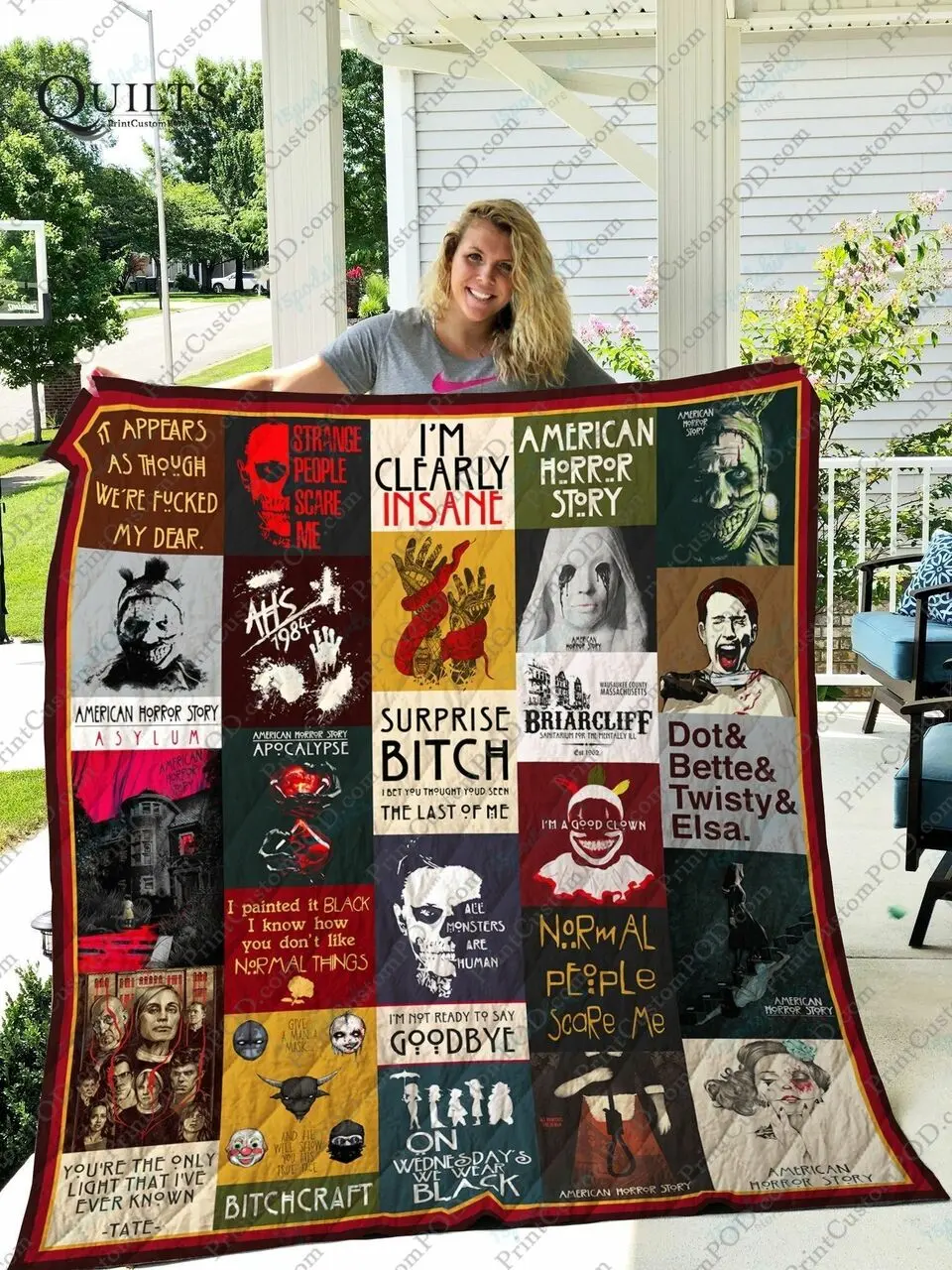 Adu American Horror Story Quilt Blanket Ver 28 and Home Decor
