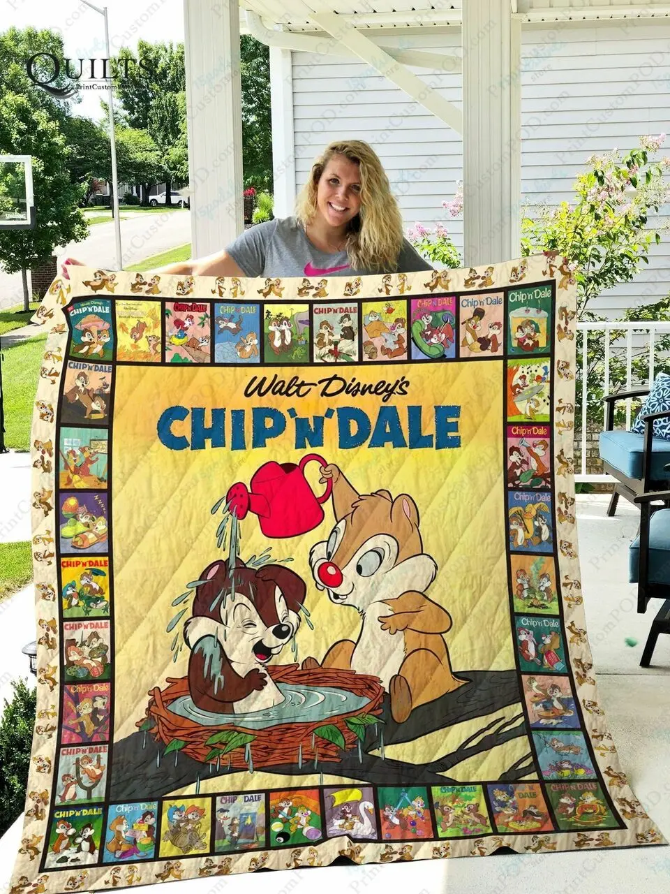 Adu Chip And Dale Quilt Blanket and Home Decor