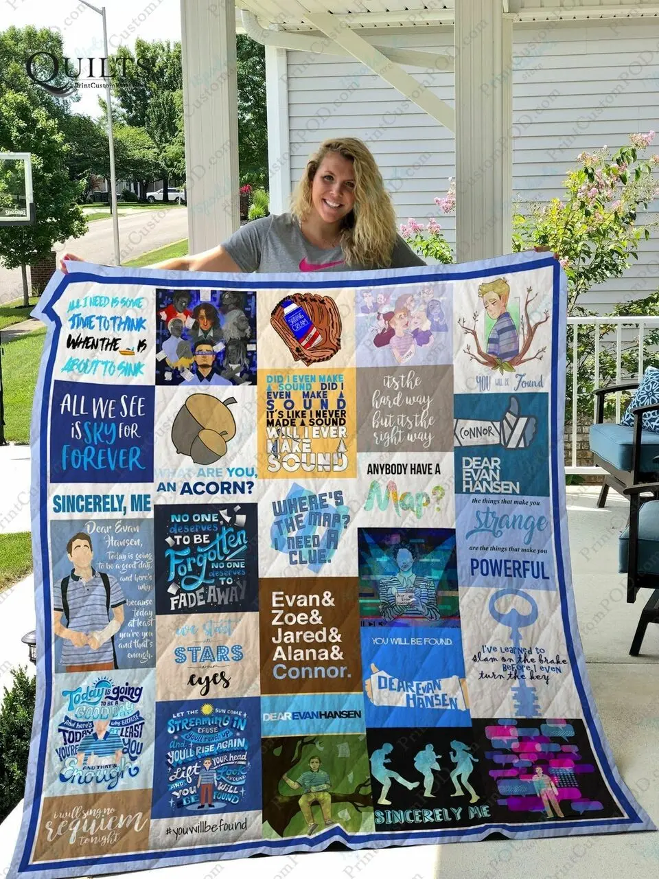 Adu Dear Evan Hansen Quilt Blanket Ver 28 and Home Decor