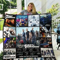 Adu Fast And Furious Anniversary Quilt Blanket and Home Decor