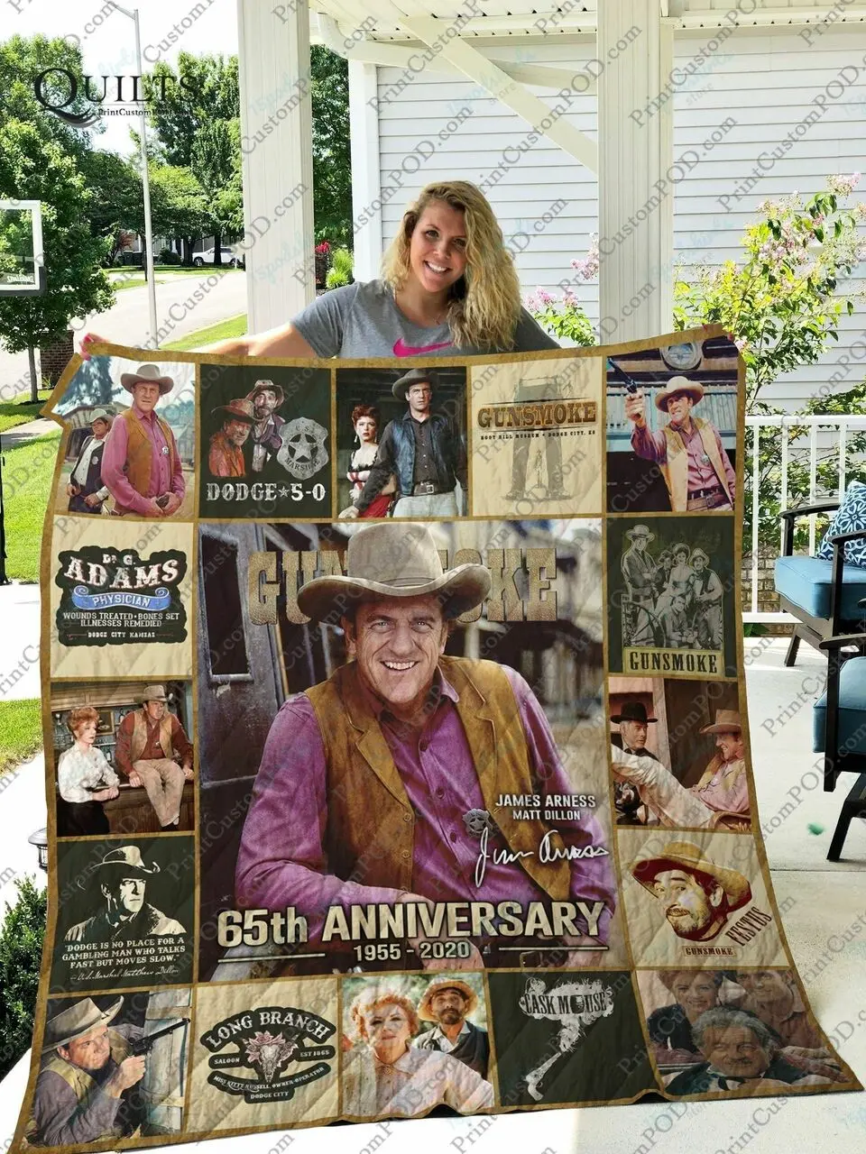Adu Gunsmoke Quilt Blanket Ver 1 and Home Decor