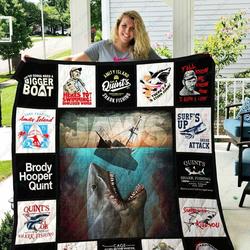 Adu Jaws Quilt Blanket Ver 17 6 and Home Decor