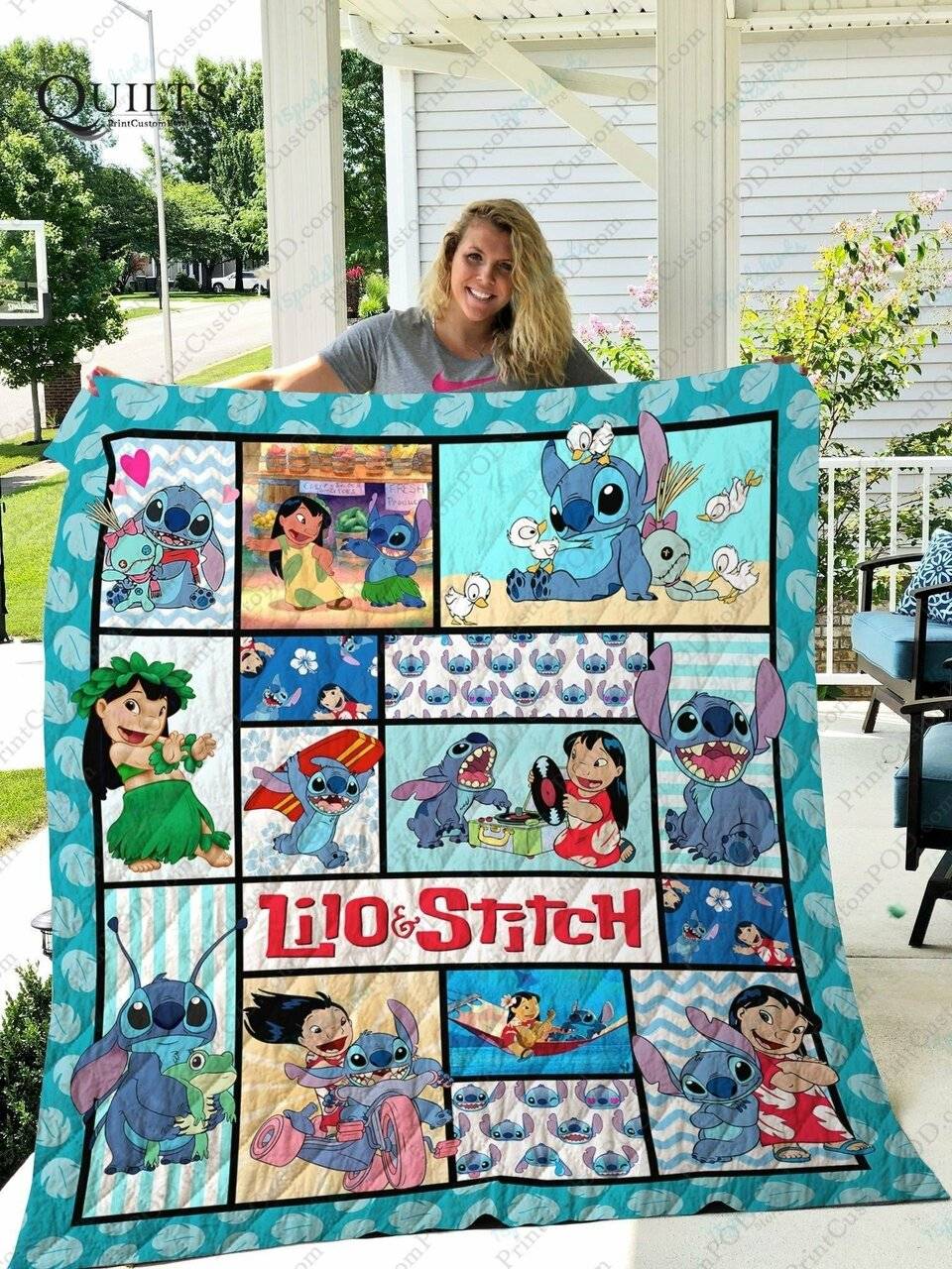 Adu Lilo Stitch 3D New Quilt Blanket and Home Decor