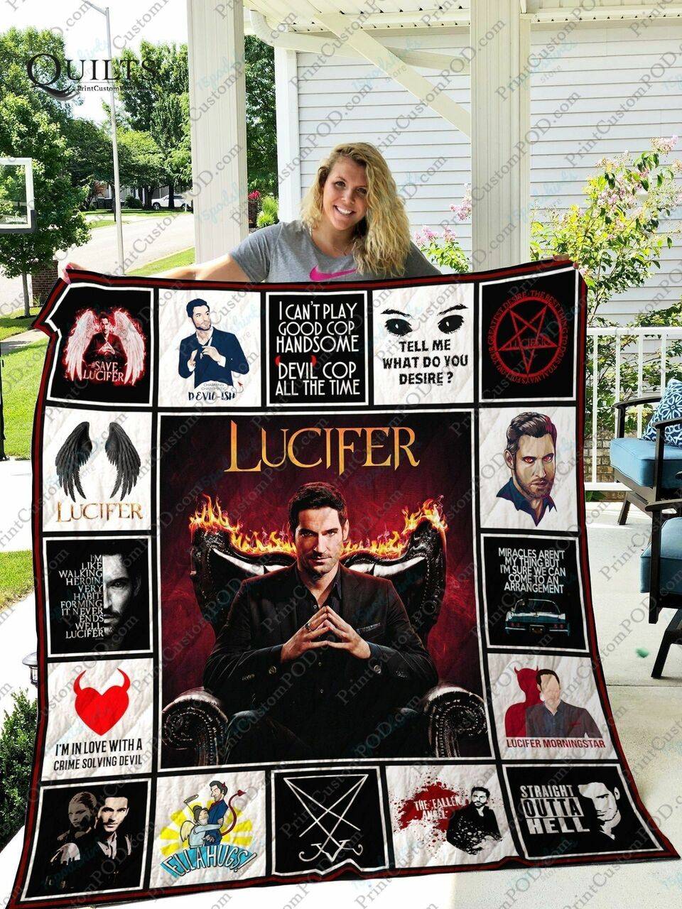 Adu Lucifer Quilt Blanket Ver 3 and Home Decor