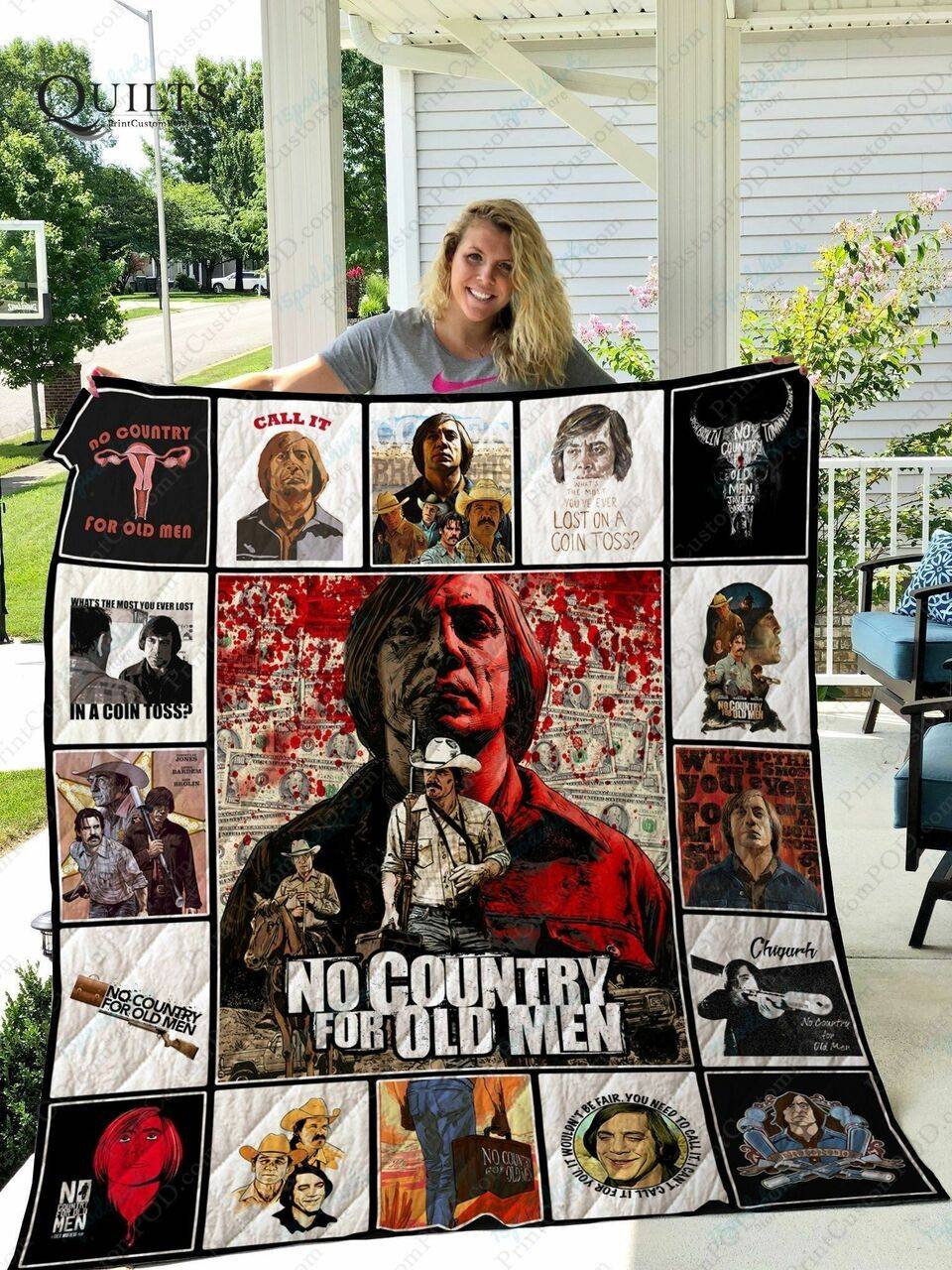 Adu No Country For Old Men Quilt Blanket Ver 2 and Home Decor