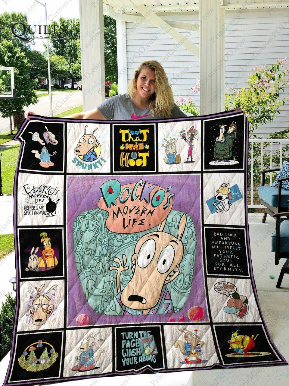Adu Rocko S Modern Life Quilt Blanket Ver 17 1 and Home Decor