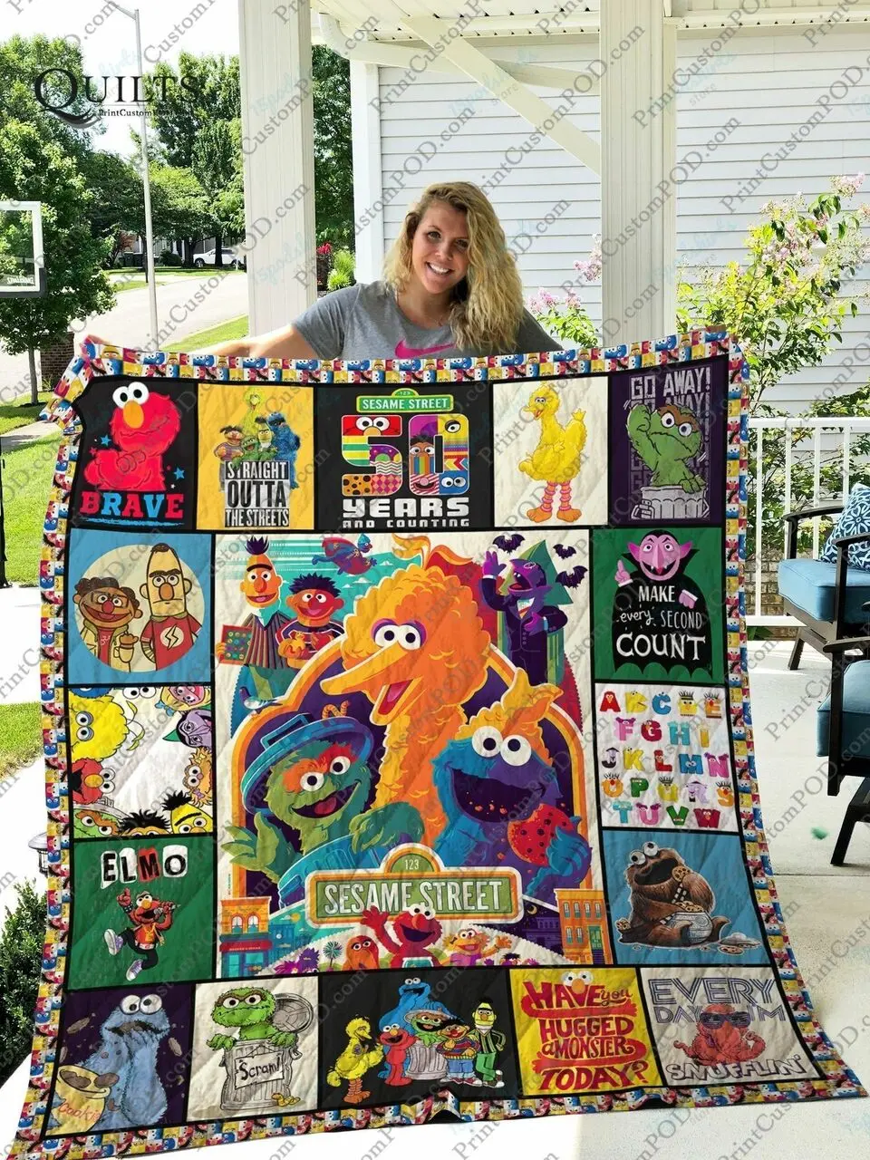 Adu Sesame Street Quilt Blanket and Home Decor