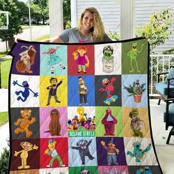 Adu Sesame Street Quilt Blanket Ver 25 and Home Decor