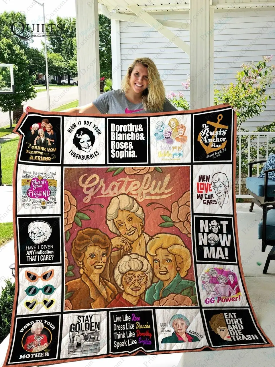 Adu The Golden Girl Quilt Blanket Ver 17 2 and Home Decor