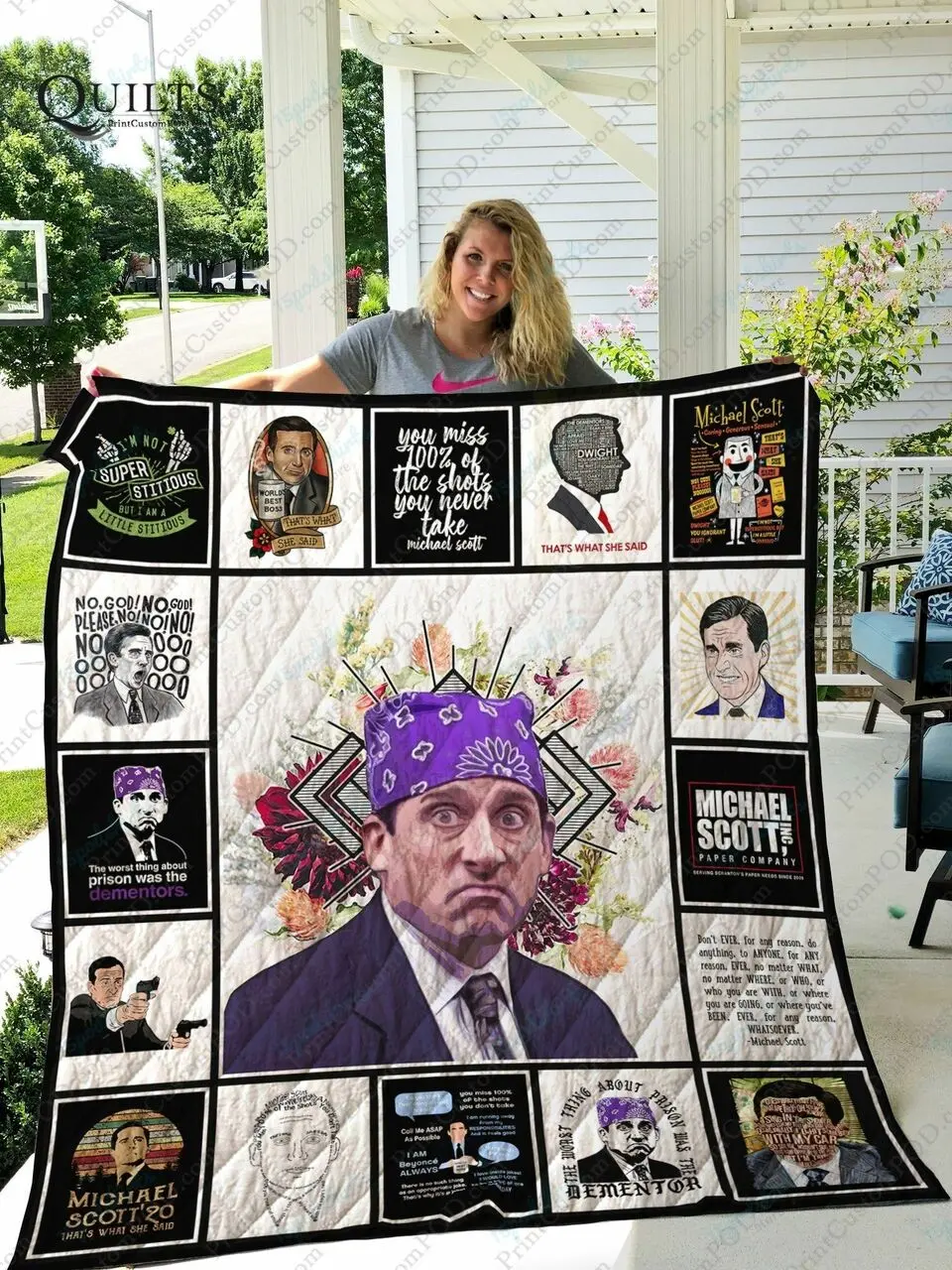 Adu The Office Michael Scott Quilt Blanket Ver 17 2 and Home Decor