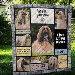 Afghan Hound Pawsome Cl10100004Mdq Quilt Blanket and Home Decor
