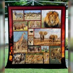 Africa Wildlife Cl22100014Mdq Quilt Blanket and Home Decor