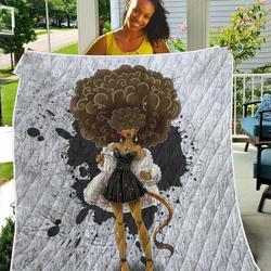 African American Hair Braiding Artwork TH2309010CL Quilt Blanket and Home Decor