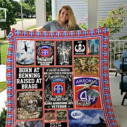 Airborne Veteran Keep Calm And Stand In The Door Quilt Blanket Great Customized Blanket Gifts For Birthday Christmas Thanksgiving and Home Decor