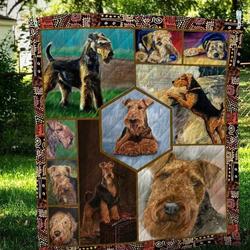 Airedale Terrier Playful Cl10100008Mdq Quilt Blanket and Home Decor
