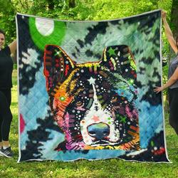 Akita Premium Quilt - Dean Russo Art and Home Decor