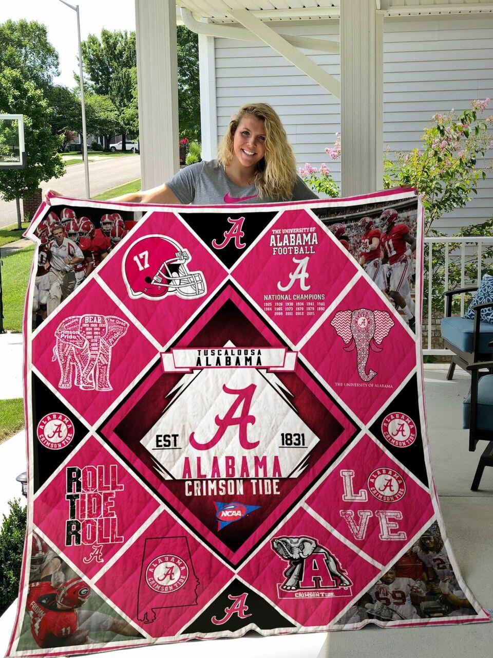 Alabama Crimson Tide All Season Plus Size Quilt Blanket and Home Decor