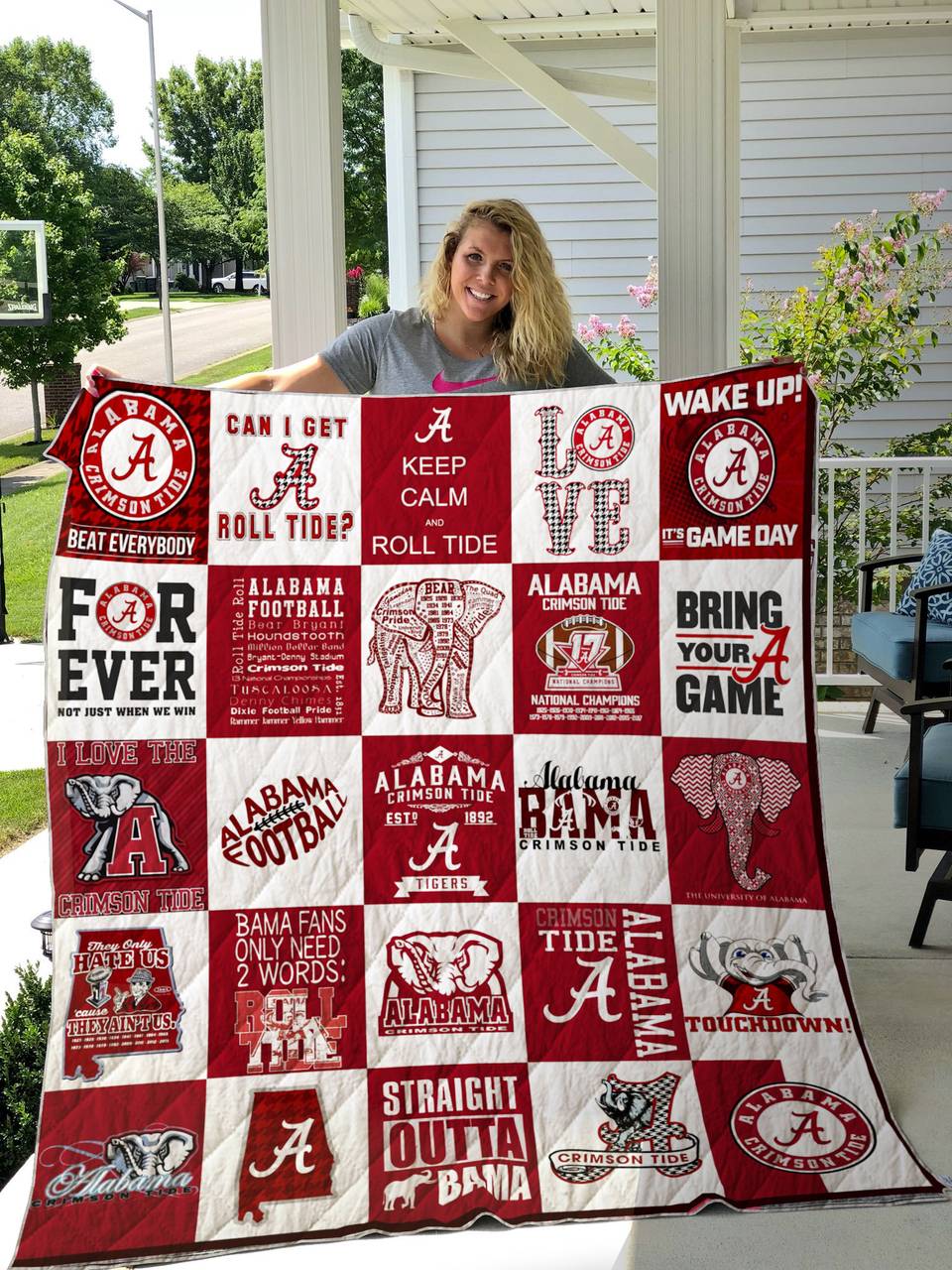 Alabama Crimson Tide Quilt Blanket 02 and Home Decor