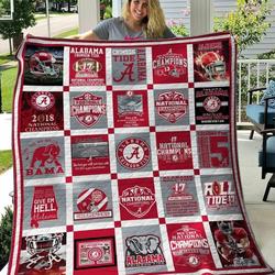 Alabama Crimson Tide Ver1 Quilt Blanket and Home Decor