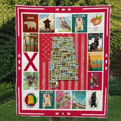 Alabama Things Quilt For Alabama Resident and Home Decor