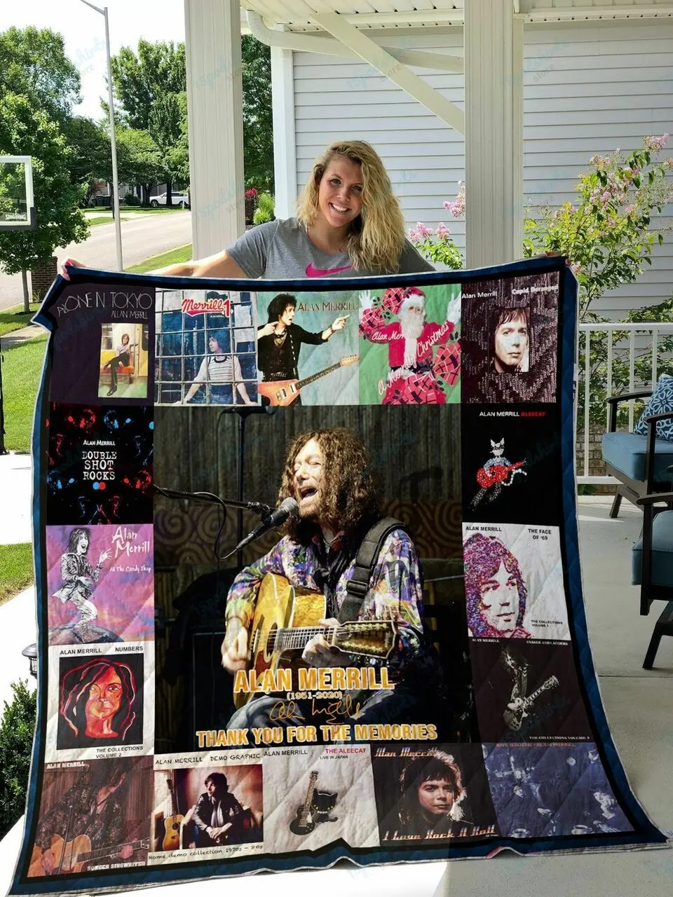 Alan Merrill Thank You For The Memories Quilt Blanket and Home Decor
