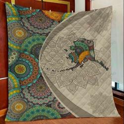 Alaska Map Mandala KL2409006CL Quilt Blanket and Home Decor