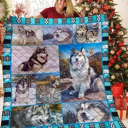 Alaskan Malamute Dog Jfj Quilt Xc and Home Decor