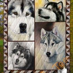 Alaskan Malamute Dog V1 Blanket TH0207 Quilt and Home Decor