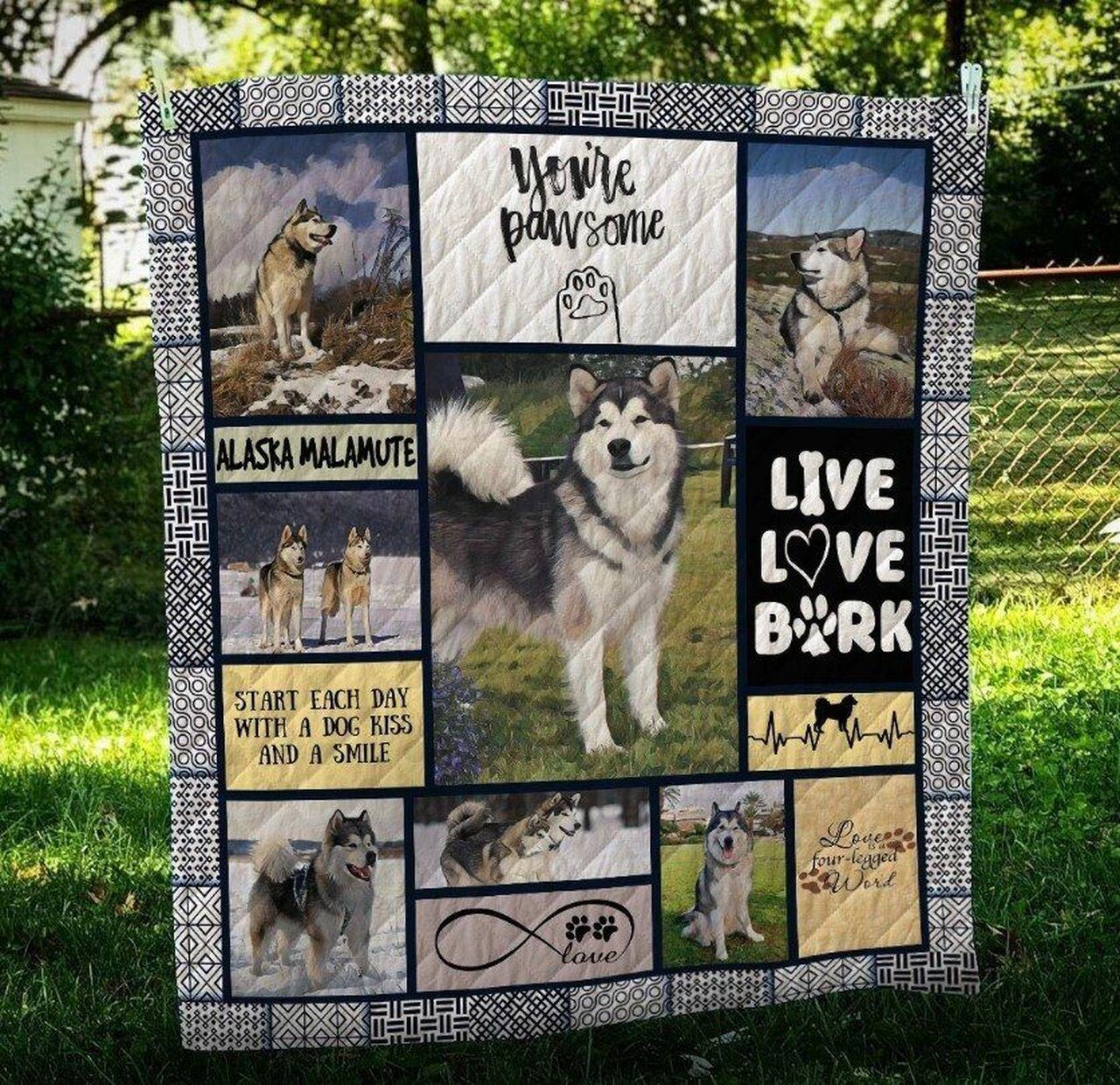 Alaskan Malamute Pawsome Cl10100011Mdq Quilt Blanket and Home Decor