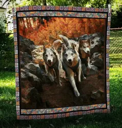Alaskan Malamute Running Cl10100012Mdq Quilt Blanket and Home Decor