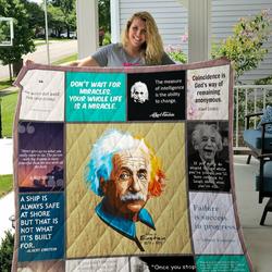 Albert Einstein Quilt Blanket 01 and Home Decor