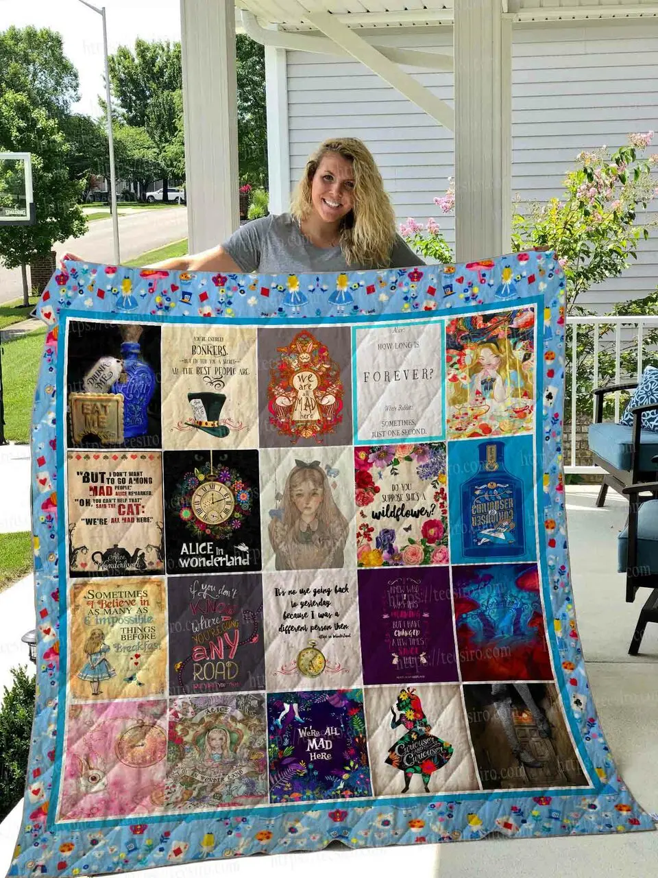 Alice In Wonderland 20 Pics Quilt Blanket 01 and Home Decor