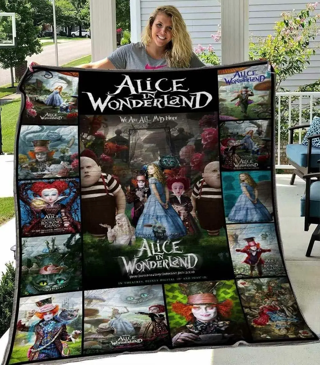 Alice In Wonderland Blanket Th1507 Quilt and Home Decor