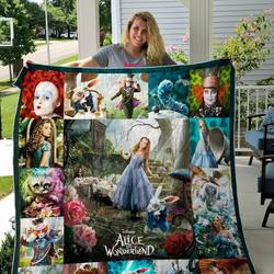 Alice In Wonderland Poster Quilt Blanket and Home Decor