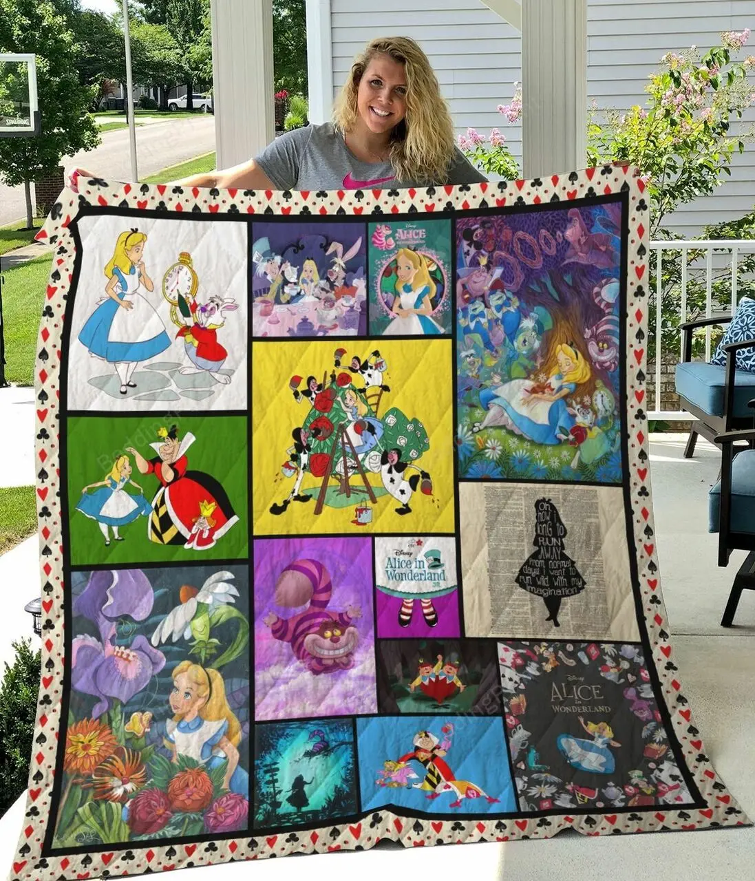 Alice In Wonderland Quilt Blanket 01 and Home Decor