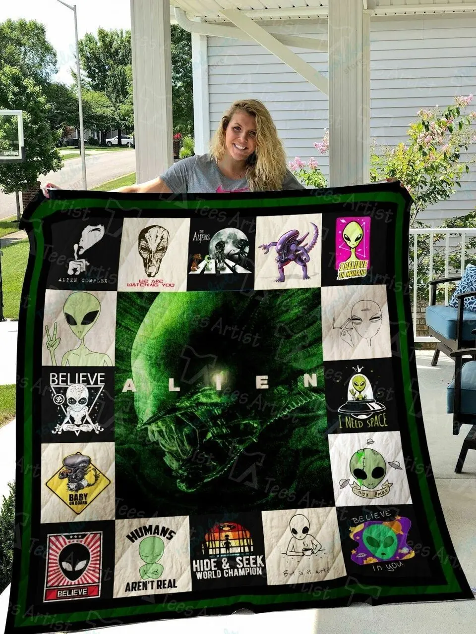 Alien Quilt Blanket 01602 and Home Decor
