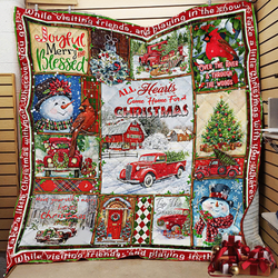 All Hearts Come Home For Christmas Jfj Quilt Vg and Home Decor