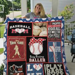 All Moms Are Created Equal But Only The Luckiest Become Baseball Moms Quilt Blanket Great Customized Blanket Gifts For Birthday Christmas Thanksgiving MotherS Day and Home Decor