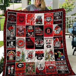 All Quotes Georgia Bulldogs Quilt Blanket and Home Decor