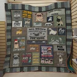 All You Need Is Love And Pug Quilt Blanket Great Customized Blanket Gifts For Birthday Christmas Thanksgiving and Home Decor