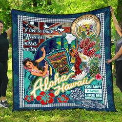 Aloha Hawaii Quotes Premium Quilt  Bn04  Quilt and Home Decor