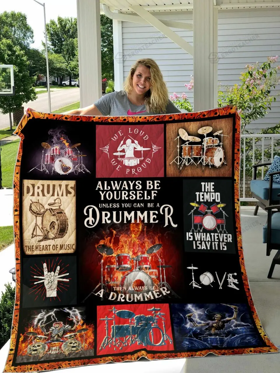 Always Be A Drummer Quilt Blanket Great Customized Blanket Gifts For Birthday Christmas Thanksgiving and Home Decor