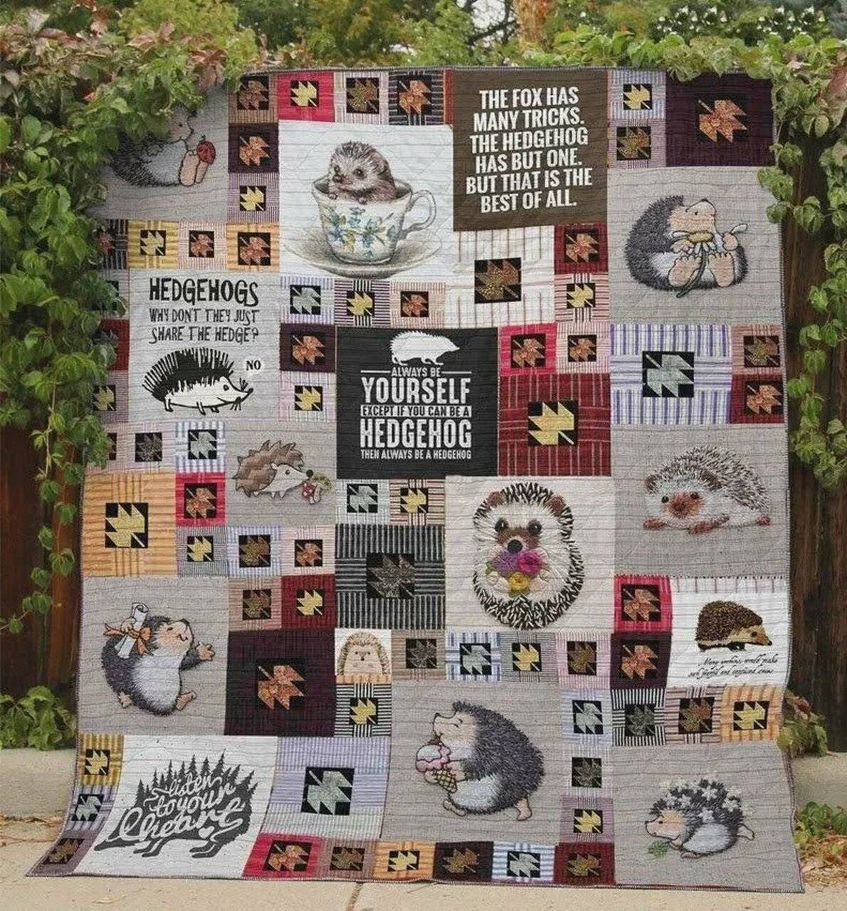 Always Be Yourself Except If You Can Be A Hedgehog Then Always Be A Hedgehog Quilt Blanket Great Customized Blanket Gifts For Birthday Christmas Thanksgiving and Home Decor