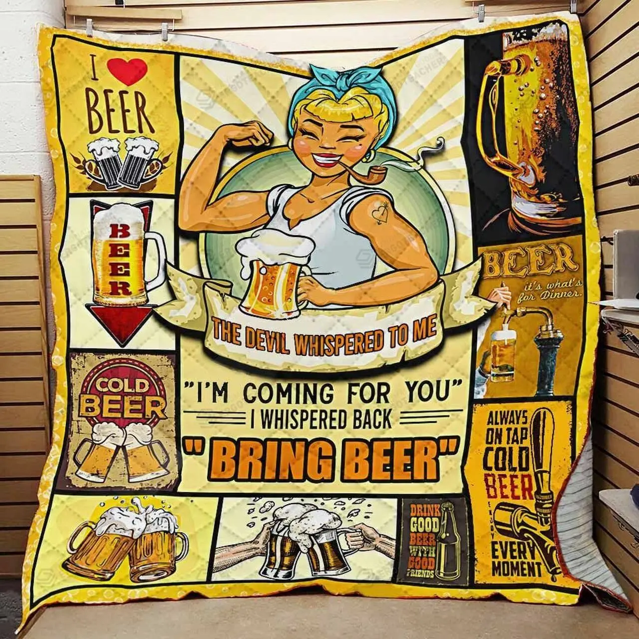 Always On Tap Cold Beer Every Moment Quilt Blanket Great Customized Blanket Gifts For Birthday Christmas Thanksgiving and Home Decor
