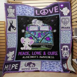 Alzheimers Hippie Elephant Jfj Quilt Eb and Home Decor