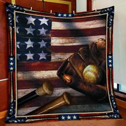 American Baseball Quilt Blanket and Home Decor
