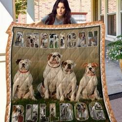 American Bulldog Quilt Blanket Ch Chdog4001 and Home Decor