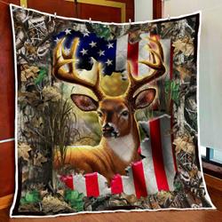 American Deer Quilt Blanket and Home Decor