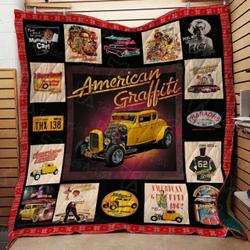 American Graffiti Quilt Blanket 01753 and Home Decor