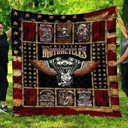 American Motorcycles Bikers Quilt Quilt  Quilt and Home Decor